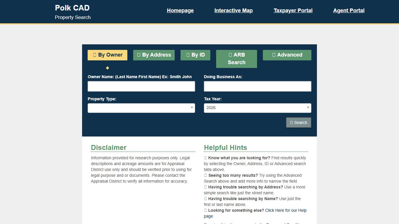Polk CAD Property Search