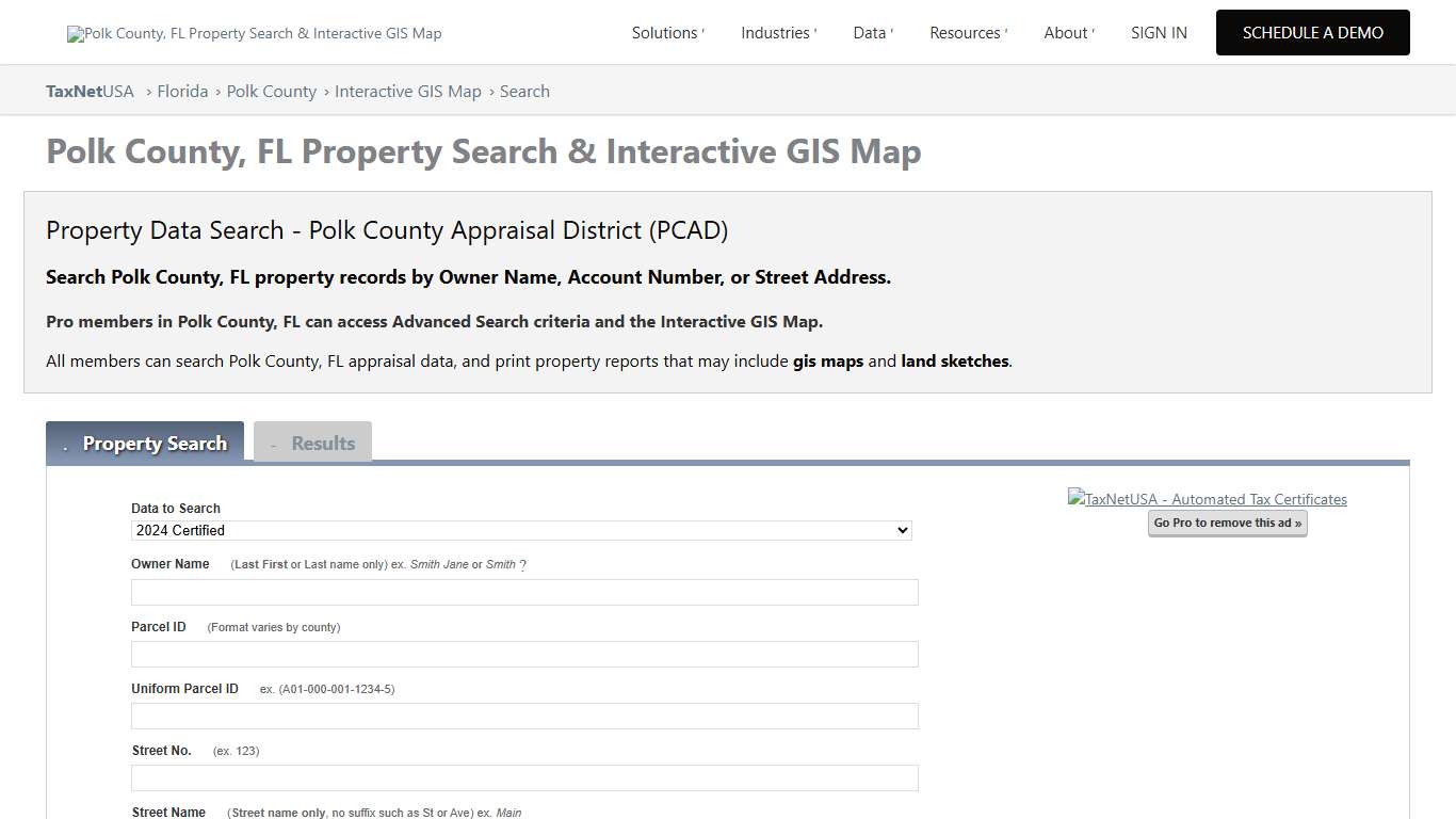 Polk County, FL Property Search & Interactive GIS Map